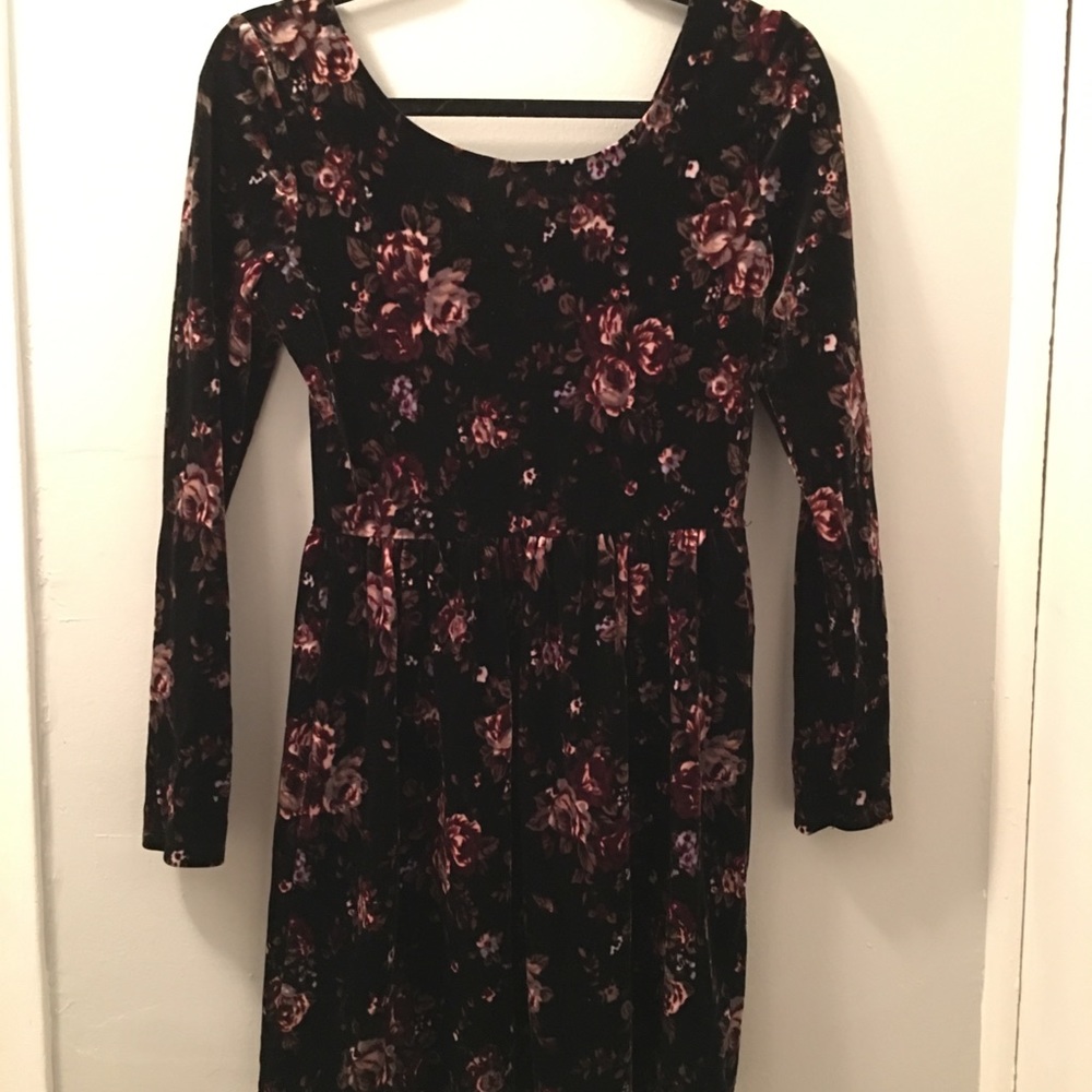 Velvet floral dress